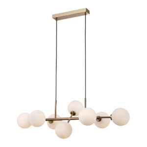 Pendant lamp Lux Mirellio – modern pendant lamp in honey brass and steel