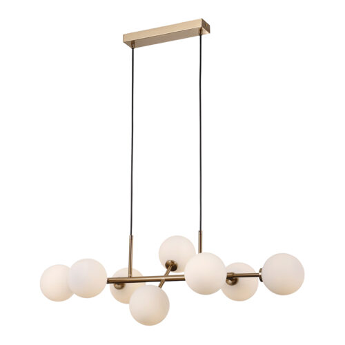 Pendant lamp Lux Mirellio – modern pendant lamp in honey brass and steel