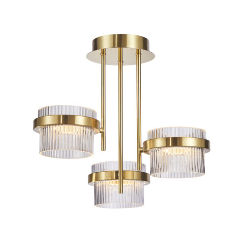Flush mount ceiling light Lux Tiara – flush mount ceiling lights in sandblasted gold with shine and metal alloy