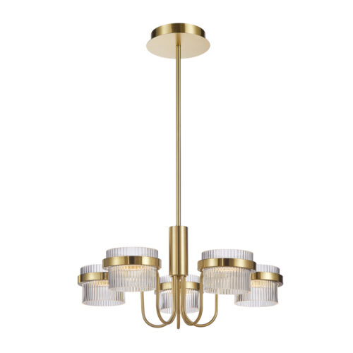 Pendant lamp Lux Tiara – modern pendant lamp in sandblasted gold with shine and metal alloy