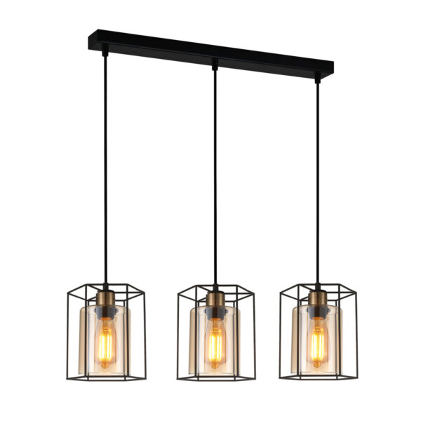 Pendant lamp Lux Kalula – modern pendant lamp in black and steel