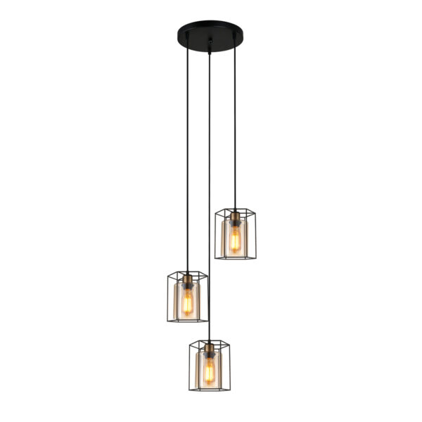 Pendant lamp Lux Kalula – modern pendant lamp in black and steel