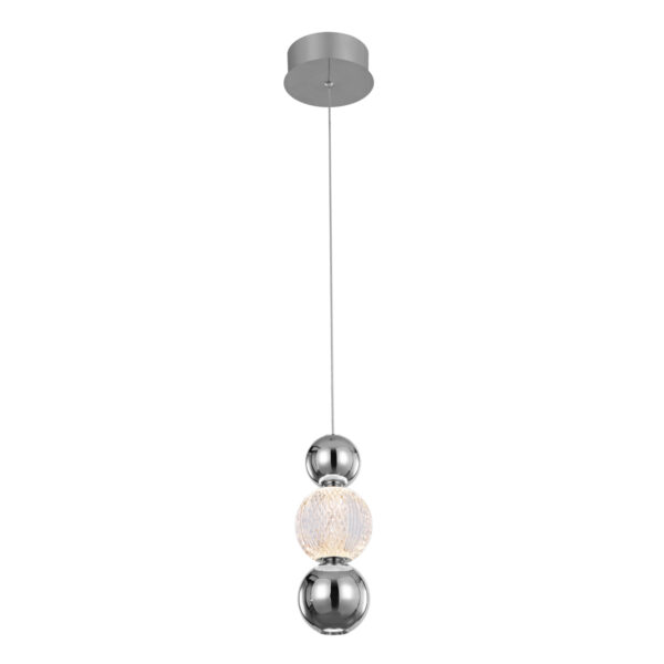 Pendant lamp Lux Oter 7w – modern pendant lamp in chrome and acrylic