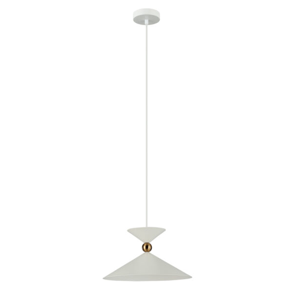 Pendant lamp Lux Quelto – modern pendant lamp in white and steel