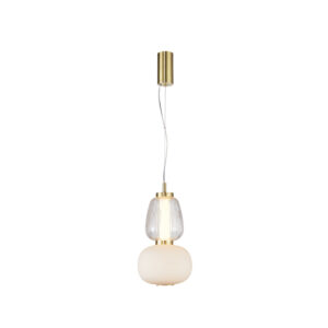 Pendant lamp Lux Eris 18w – modern pendant lamp in sandblasted gold with shine and metal alloy
