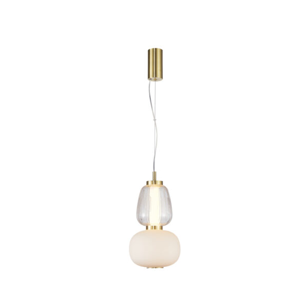 Pendant lamp Lux Eris 18w – modern pendant lamp in sandblasted gold with shine and metal alloy