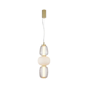 Pendant lamp Lux Eris 28w – modern pendant lamp in sandblasted gold with shine and metal alloy