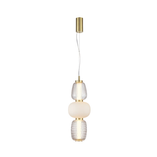 Pendant lamp Lux Eris 28w – modern pendant lamp in sandblasted gold with shine and metal alloy