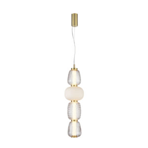Pendant lamp Lux Eris – modern pendant lamp in sandblasted gold with shine and metal alloy