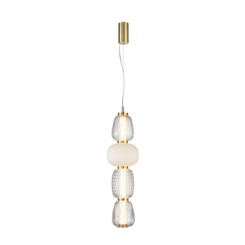 Pendant lamp Lux Eris – modern pendant lamp in sandblasted gold with shine and metal alloy