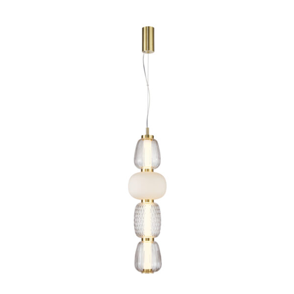 Pendant lamp Lux Eris – modern pendant lamp in sandblasted gold with shine and metal alloy