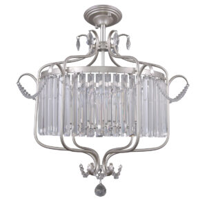 Pendant lamp Lux Rinaldo – modern pendant lamp in champagne silver and steel