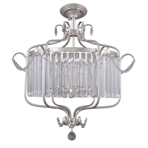 Pendant lamp Lux Rinaldo – modern pendant lamp in champagne silver and steel