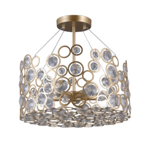 Pendant lamp Lux Nardo – modern pendant lamp in champagne gold and steel