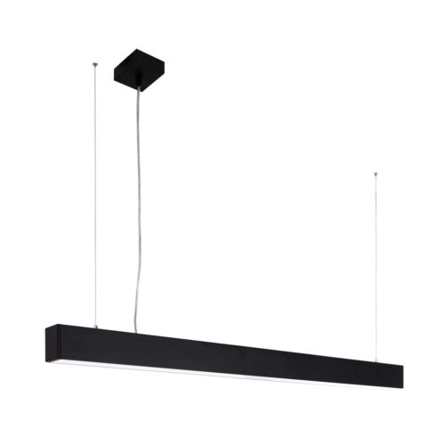 Linear pendant light Lux Traversi RX Suspended 142 Black – linear pendant lights in matt black and aluminium