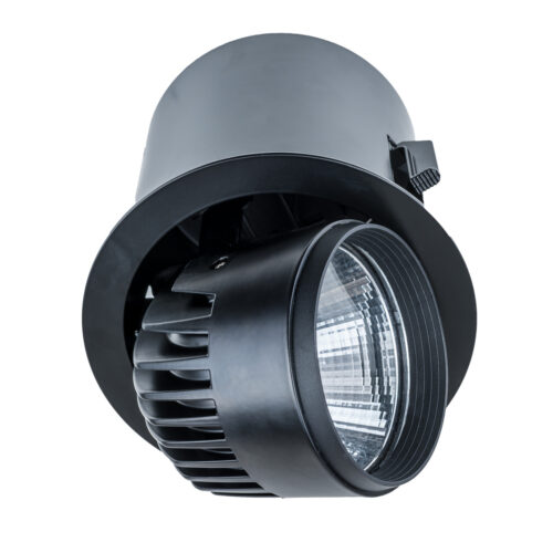 Recessed ceiling light Lux Tanto BL – minimalist recessed ceiling light in black and aluminum