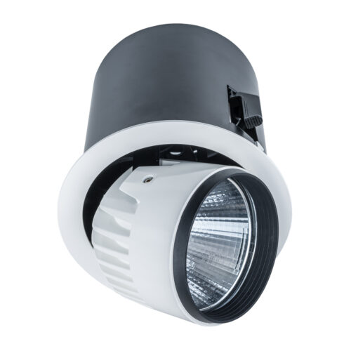 Recessed ceiling light Lux Tanto WH – minimalist recessed ceiling light in white and aluminum