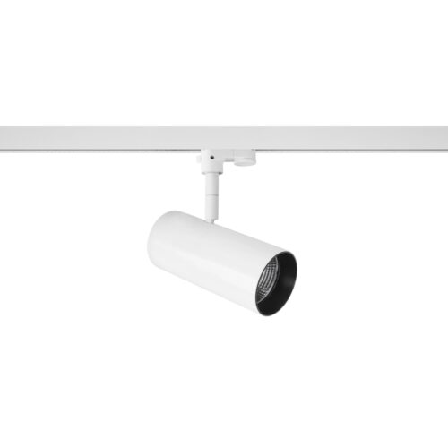 Track light projector Lux Kandez 3C L 29w – adjustable track lighting in white and aluminum