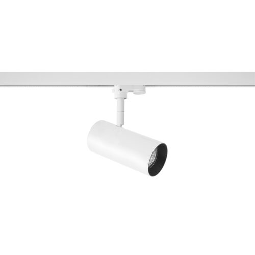 Track light projector Lux Kandez 3C M – adjustable track lighting in white and aluminum