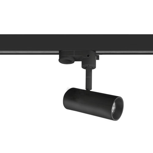 Track light projector Lux Kandez 3C S – adjustable track lighting in black and aluminum