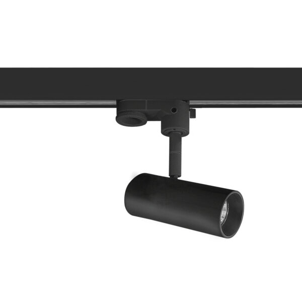 Track light projector Lux Kandez 3C S – adjustable track lighting in black and aluminum