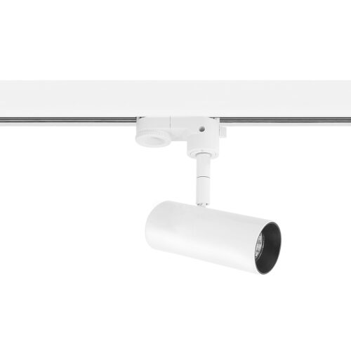 Track light projector Lux Kandez 3C S 11w – adjustable track lighting in white and aluminum