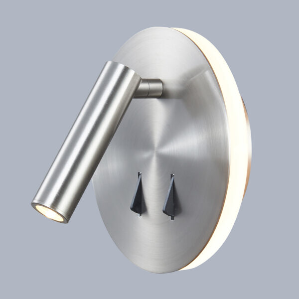 Bedside lamp Lux Nemo – bedside lamps in satin nickel and steel