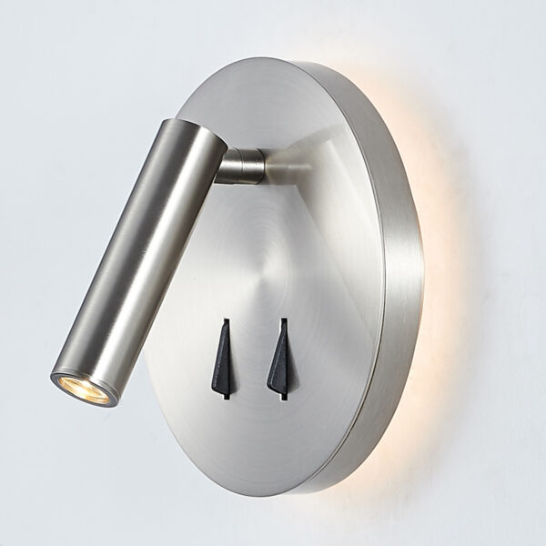 Bedside lamp Lux Nelly – bedside lamps in satin nickel and steel