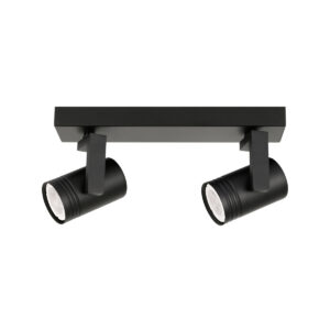 Spotlight Lux Spiela – focused LED spotlight in black and steel