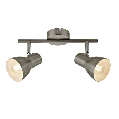 Spotlight Lux Riado – focused LED spotlight in satin nickel and metal