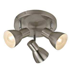 Spotlight Lux Riado – focused LED spotlight in satin nickel and metal