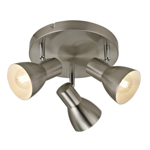 Spotlight Lux Riado – focused LED spotlight in satin nickel and metal