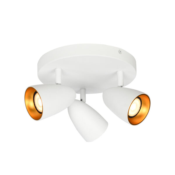 Spotlight Lux Tino – focused LED spotlight in gold white and steel