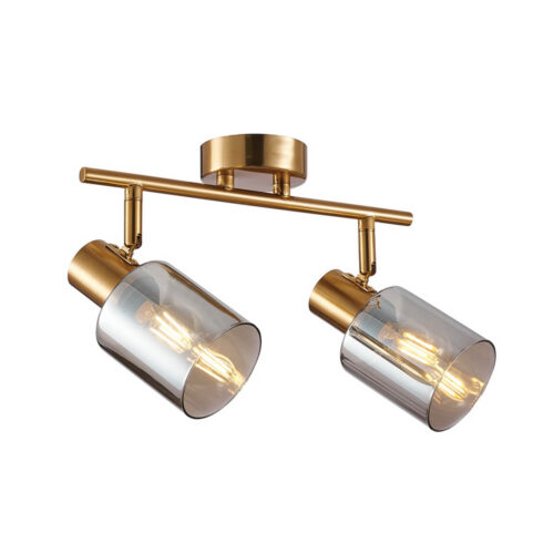 Spotlight Lux Santia – focused LED spotlight in brass and steel