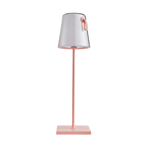 Portable table lamp Lux Ostap – portable table lamps in pink and aluminium