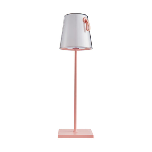 Portable table lamp Lux Ostap – portable table lamps in pink and aluminium