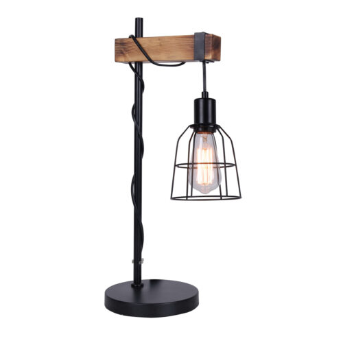 Table lamp Lux Ponte – table lamps in black and wooden