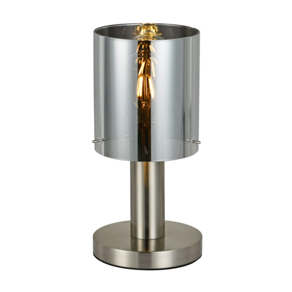 Table lamp Lux Sardo – table lamps in satin nickel and steel