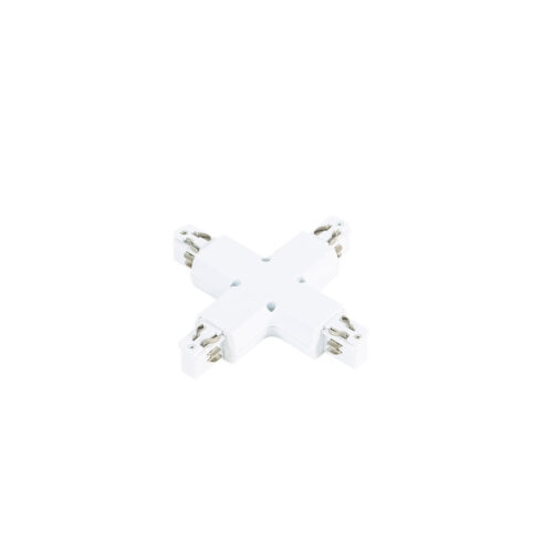 Track lighting accessorie Lux 3 phase - cross joint - white – track lighting accessories in white and plastic