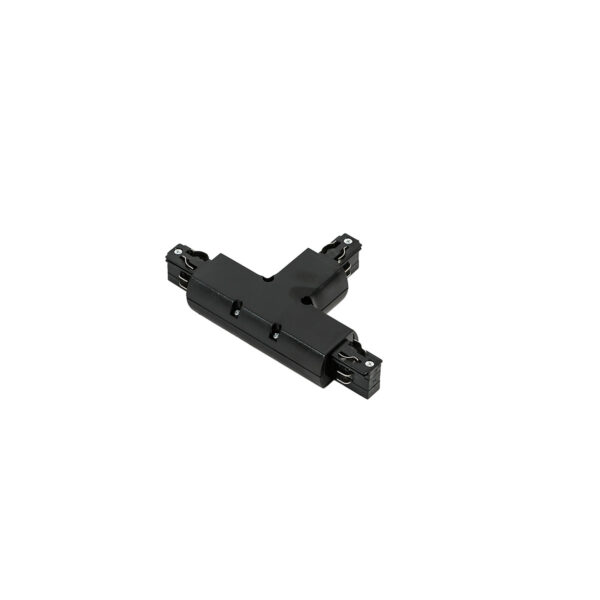 Track lighting accessorie Lux 3 phase - T joint - black – track lighting accessories in black and plastic