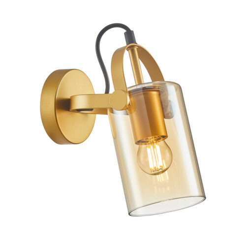 Wall lamp Lux Nanesma – LED wall lamp in gold and steel