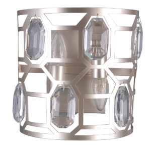 Wall lamp Lux Momento – LED wall lamp in champagne silver and steel