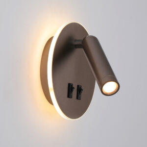 Wall lamp Lux Furla – LED wall lamp in coffee and aluminum