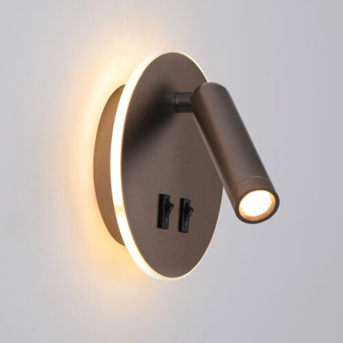 Wall lamp Lux Furla – LED wall lamp in coffee and aluminum