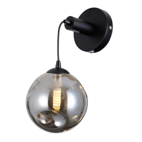 Wall lamp Lux Perlos – LED wall lamp in matt black and steel