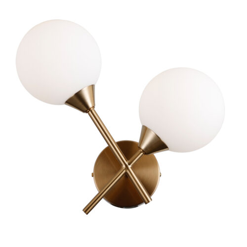 Wall lamp Lux Evora – LED wall lamp in honey brass and steel