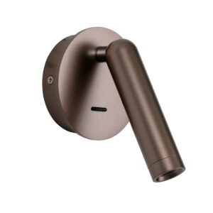 Wall lamp Lux Carda – LED wall lamp in coffee and aluminum