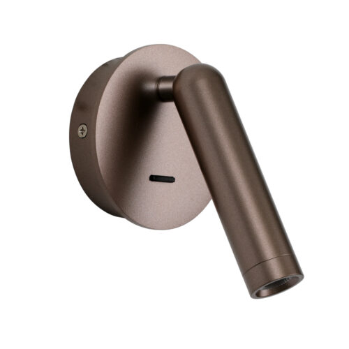 Wall lamp Lux Carda – LED wall lamp in coffee and aluminum