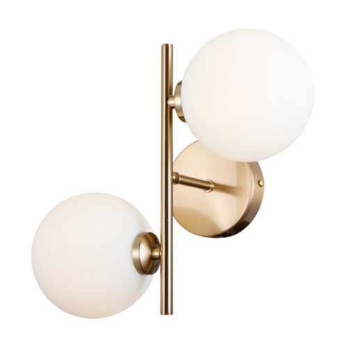 Wall lamp Lux Mirellio – LED wall lamp in honey brass and steel