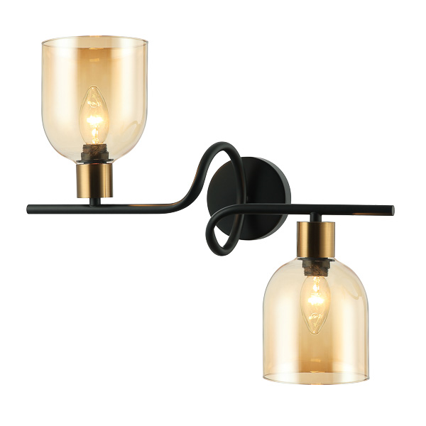 Wall lamp Lux Servio WL-66892-2A-BK-AMB